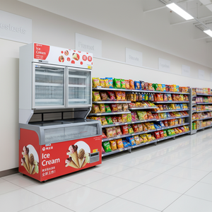 Congélateur commercial à porte vitrée pour supermarché, équipement de présentation d'aliments surgelés et de glace KX-ZQD/HFD, cuve intérieure en acier inoxydable, grande capacité, environnemental - Product Image 6
