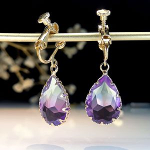 Orecchini a clip a goccia sfumati da donna, semplici ed eleganti, per uso quotidiano - Product Image 2