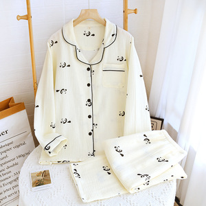 <span class=keywords><strong>Pigiama</strong></span> da donna in cotone e modal, sottile, a maniche lunghe, con stampa <span class=keywords><strong>panda</strong></span>, vestibilità ampia, in bambù - Product Image 3