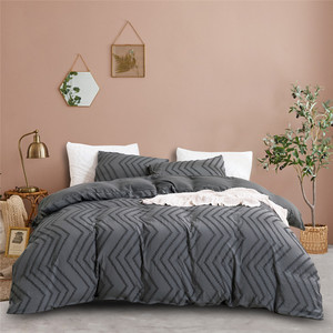 Clip Dây Tufted Duvet Bao Gồm Set Cho Vua Kích Thước Giường Sợi Nhỏ Bộ Đồ Giường <span class=keywords><strong>Comforter</strong></span> Bìa Set Rửa Sạch Bộ Đồ Giường Bông Bộ - Product Image 1