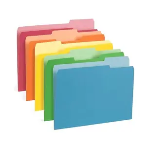 Bon fournisseur Meilleure vente 1/3 onglets coupés Classeur de bureau Couleurs assorties Dossiers de fichiers de Manille Dossiers de fichiers de couleur