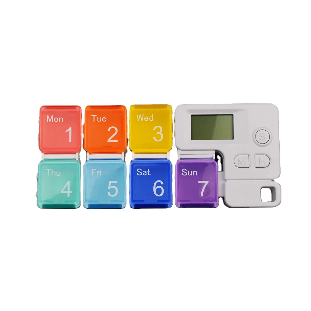 Pilulier numérique d'alarme portable pour les personnes âgées-extérieur aux couleurs vives pour les personnes âgées pour mettre des pilules
