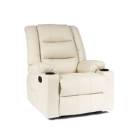 Fauteuil inclinable en cuir style moderne avec porte-gobelet et fonction massage, série loisirs pour la maison, mobilier de salon, vente en gros