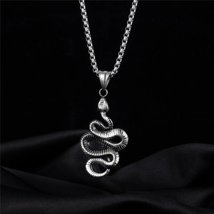2021 nuova moda Cool gioielli in acciaio da uomo con <span class=keywords><strong>collana</strong></span> pendente <span class=keywords><strong>serpente</strong></span> - Product Image 4