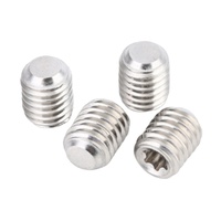 Vis de réglage métrique en acier inoxydable 304 nickelé DIN34827 à rainure en fleur de prunier, extrémité plate/extrémité concave, M3-M6, Chine