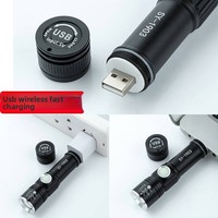 Nouvelle lampe torche USB en alliage d'aluminium 2020, petite et puissante, avec zoom télescopique LED, batterie 18650