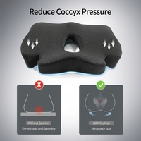Coussin orthopédique en mousse à mémoire de forme pour soulager la pression du coccyx, idéal pour les longues sessions de siège sur chaise de bureau/à domicile, en voiture, ou en fauteuil roulant