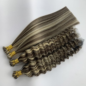 Extensioni per capelli Nano Ring in capelli umani Remy europei, a doppia trama, pre-incollate, 30 pollici - Product Image 1