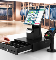 MAKEN MK-330 Supermarché 4 billets 8 pièces Mini-tiroir-caisse électronique en métal pour point de vente