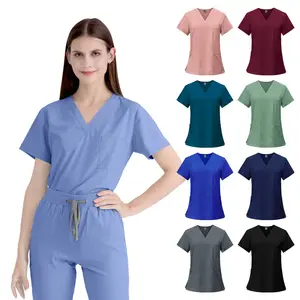Customize Medical Nursing Jogger Scrubs Nursing Hospital Uniform Woman Top Scrub Suit Scrubs Uniforms Sets Fashionable