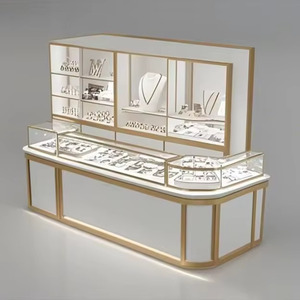 Usine directe vitrine de bijoux en MDF personnalisée avec compteur amovible bande lumineuse LED compteur de verre pour affichage de masse Jade - Product Image 1
