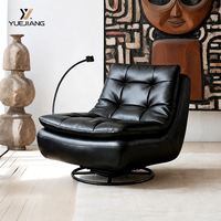Fauteuil pivotant minimaliste italien fait main, confort ergonomique, design compact pour chambres modernes, salons, extérieur