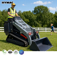HYMAC 25PS Mini-Kompaktlader mit Kubota Dieselmotor, Hydraulische Gabelzinken, Erdbohrer und Grabenfräsen-Anbaugeräte