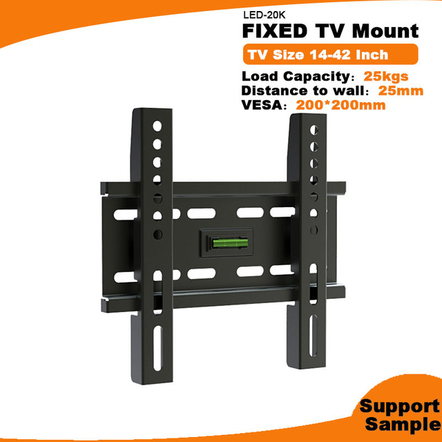 LED-20K Universal Fixed Tv Wall Bracket Max VESA 200X200mm Flat TV Wall Mount with 14"-42" TVs