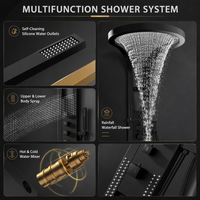 Ensemble de Douche Mural Multifonctionnel OEM ODM en Gros, Meilleure Vente, avec Robinet de Douche et Pommeau de Douche Pluie Massant pour Salle de Bain