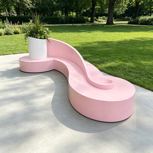Curved Landscape Seating Durable Exterior Stools for Apartment Complex Garden Yard - Product Image 6