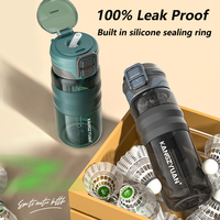 Bouteille d'eau en plastique Tritan transparente portable avec logo personnalisé en gros, bouteille d'eau à boire directement, anti-fuite, pour enfants