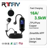 Station de recharge portable pour véhicules électriques avec écran, Type 2, 16A, 3,5 kW, chargeur mobile AC pour véhicules électriques, certifié CE, pour usage domestique