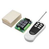 Transmisor de Control Remoto Inalámbrico RF de 6 Canales y 433 MHz, Receptor de 6 Canales y 12 V CC para Controlar Luces/Motores/Ventiladores/Estores
