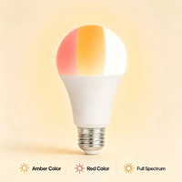 Ampoule LED A19 à changement de couleur (3 couleurs), sans lumière bleue, AC 85-265V, E26/E27, 5W/7W/9W, pour un sommeil sain, usage résidentiel