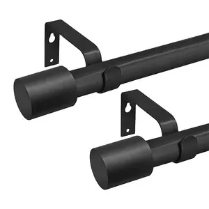 Asta per tende per finestre in metallo di vendita calda e Hardware decorato asta per tende da 25mm Finial nero per finestre