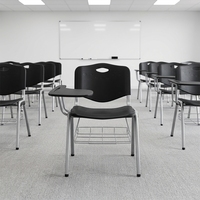Chaise d'école en acier et plastique avec tablette d'écriture, chaise de formation en classe avec accoudoir tablette – Vente en gros usine