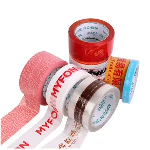 Markalı tedarikçiler OPP ambalaj yapışkanlı viyolonsel Jumbo rulo nakliye özel Logo baskılı temizle kırılgan plastik Bopp ambalaj bandı
