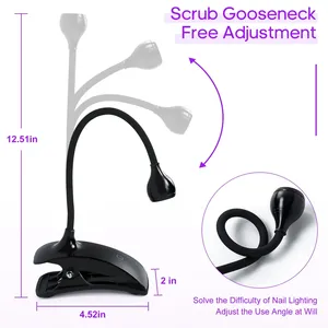 <b>Nail</b> Led Lights Dryer Uv Lamp Double Head Ultraviolet Clip-on <b>Desk</b> Flexible Mini Usb Gel Curing Manicure Pedicure Salon Tools - Product Image 3