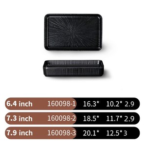 Plat de barbecue en plastique noir mat givré en spirale, <span class=keywords><strong>Rectangle</strong></span> A5 <span class=keywords><strong>assiette</strong></span> en mélamine, vente en gros d'usine - Product Image 6