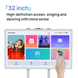 RioTouch Portable Karaoke Player With Speaker And Display MP3 With 2 Wireless Microphones For Live Entertainment Hot Sale