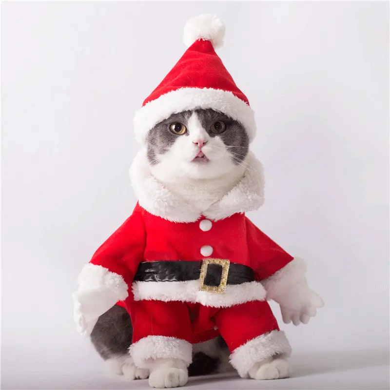 Pet Dog Cat Christmas Costume Pets Clothes Suit for Small Large Dogs Christmas Dressing up Winter Warm Coats Clothes