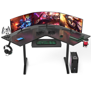 Büyük PC bilgisayar masa klavye tepsisi ile <span class=keywords><strong>l</strong></span>-şekilli köşe oyun masası oyuncular ve bilgisayar kullanıcıları için iş istasyonu masa - Product Image 1