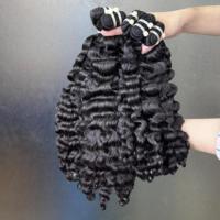 Extensions de Cheveux Humains Bouclés Birmans Noirs Naturels 10A Remy Vierge, Tissage Double Trame Double Tirage 28 Pouces