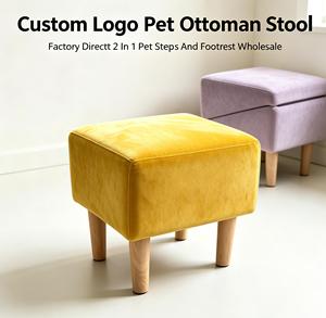 Non-Slip 2-in-1 <b>Dog</b> Stairs for <b>Couch</b> Foldable Wooden Pet Steps with Ottoman Joint-Friendly Pet Ramp for Small Senior <b>Dogs</b> - Product Image 1