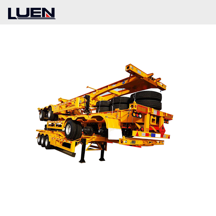 3 Axles 40ft port used skeleton semi trailer container chassis trailer for sale