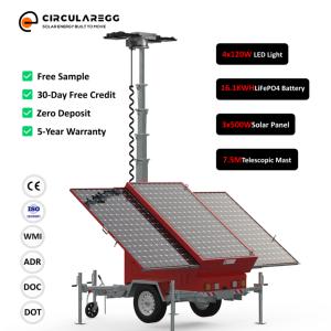 Torre de Iluminación Móvil Solar con Silicio Monocristalino, MPPT50A, 95% de Eficiencia, IP65, ADR para Gestión de Parques, NV1500 de Alta Eficiencia - Product Image 1