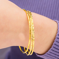 Dainty 2mm mince Simple or Dubaï 24k Bracelets femmes indiennes mode bijoux empilables Bracelets Bracelet
