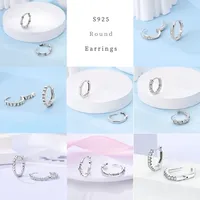 Boucles d'oreilles créoles MULA en argent sterling 925, plaquées rhodium, géométriques, zircon, forme classique en U, bijoux de mariage pour femmes, cadeau