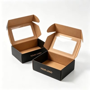 Boîtes en carton pour vêtements en gros avec fenêtre, boîtes d'expédition biodégradables et recyclables de haute qualité pour chaussures - Product Image 3