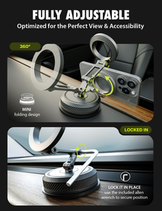 Ultra-Stable New Multi-Functional Vacuum Adsorption Car Holder Foldable Rotatable Magnetic Phone Holder - Product Image 3