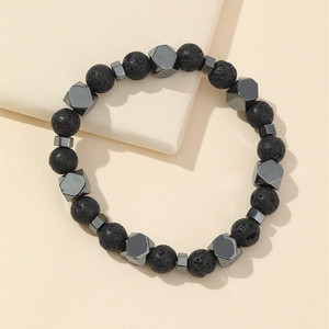 <span class=keywords><strong>Bracelet</strong></span> diffuseur d'<span class=keywords><strong>huile</strong></span> <span class=keywords><strong>essentielle</strong></span> parfumée en <span class=keywords><strong>pierre</strong></span> <span class=keywords><strong>volcanique</strong></span> noire, plusieurs Aspects, Bracelets perlés en hématite - Product Image 1