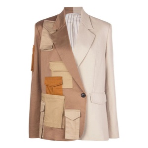 Nouvelles vestes d'automne pour femmes, vestes de costume élégantes pour le travail, vestes simples vintage surdimensionnées avec poche plaquée en lin et coton - Product Image 6