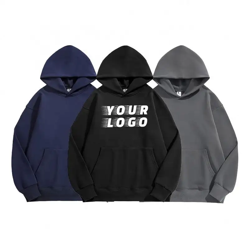 SYDZ pamuk kapüşonlu ağır 550gsm hiçbir dize Hoodies özel Logo ile Polar rahat Hoodie