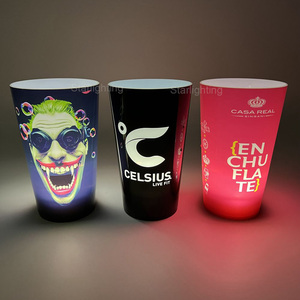 Starligting OEM LOGO personnalisé liquide activé 12oz 14oz 16oz verre à boire lumineux à LED pour bar à champagne fête en boîte de nuit - Product Image 5