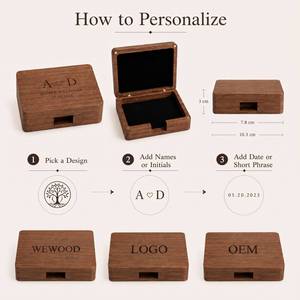 Wooden Decorative <b>Storage</b> Keepsake Boxes Walnut Handmade Walnut Wooden Box Keepsakes Photos Jewelry <b>Ring</b> Wedding Gift Box - Product Image 2