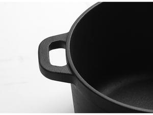 Couvercle de marmite en fonte noire antiadhésive Double poignée huile végétale pré-aromatisée marmite en fer appropriée marmite casserole soupe - Product Image 5