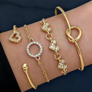 Ensemble de bracelets créatifs avec pendentif étoile et cœur pour femmes, bracelet <span class=keywords><strong>à</strong></span> perles géométriques tendance, bijoux de fête - Product Image 6