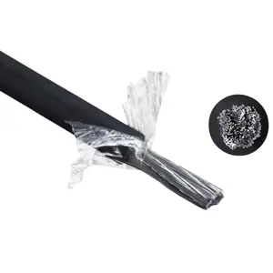 Cable de cubierta de goma con núcleo de aluminio y cobre súper flexible, Cable de soldadura negro para aplicación de máquina de soldadura