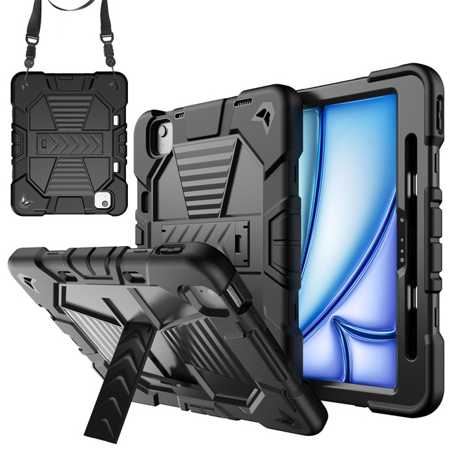Rugged Silicone Shockproof Waterproof Dustproof Case for iPad Air 6 11 Inch Heavy Duty 3-in-1 Full-Body Protective Cover Multi