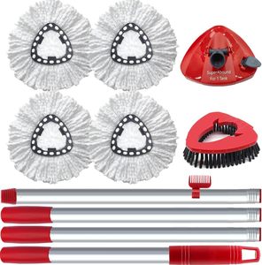 Para Viledas 360 <span class=keywords><strong>Easy</strong></span> <span class=keywords><strong>Wring</strong></span> Microfibre Spin Mop Head 360 Spin Mop Power Refill USA/Euro Roscado 4 Sección Escoba Mango - Product Image 1